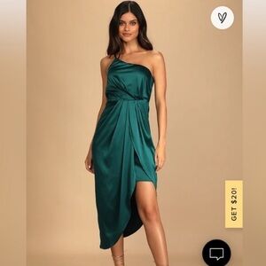 Nwt Lulus green one shoulder midi dress size xl